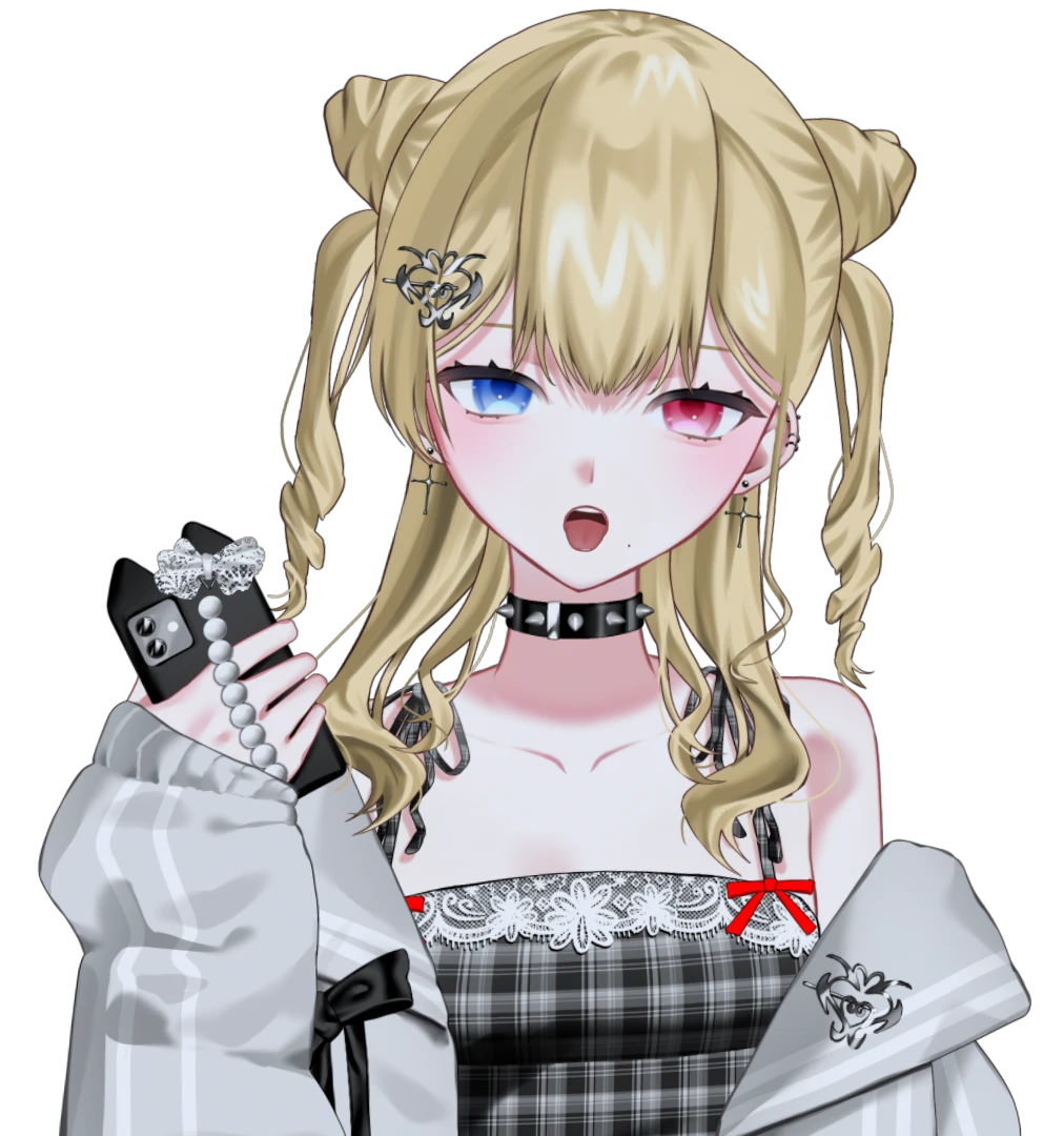灰咲リリ スマホを持つ